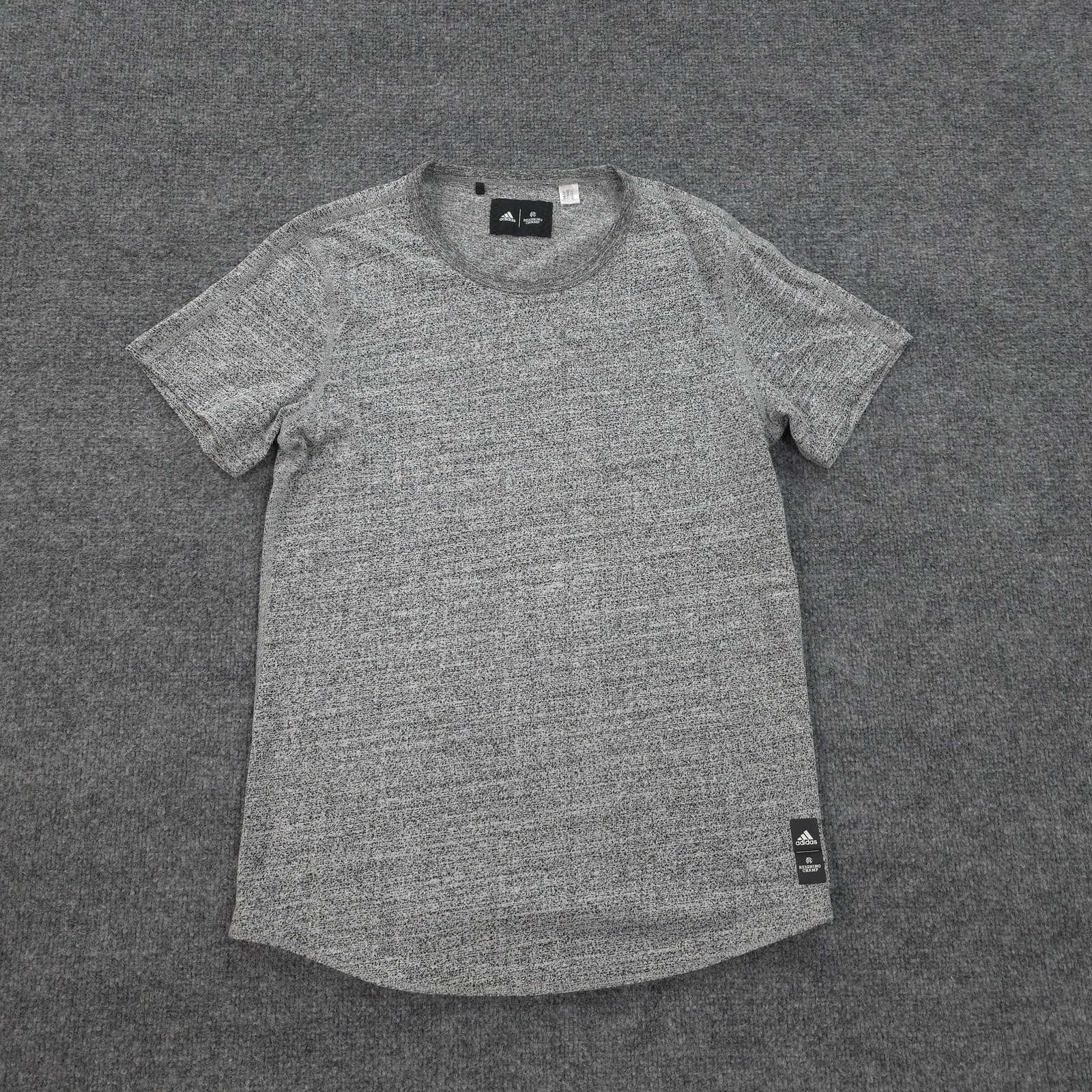 Adidas Shirt Womens Small Gray Reigning Champ Performance Tee Gym Run Training