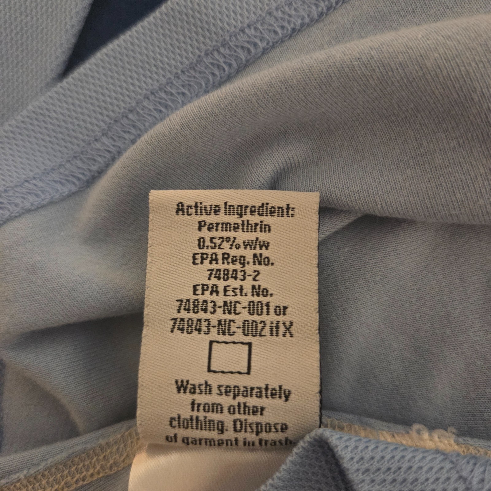 Exofficio Buzz Off Insect Shield Pullover Top Size M Light Sky Blue Outdoor Hike