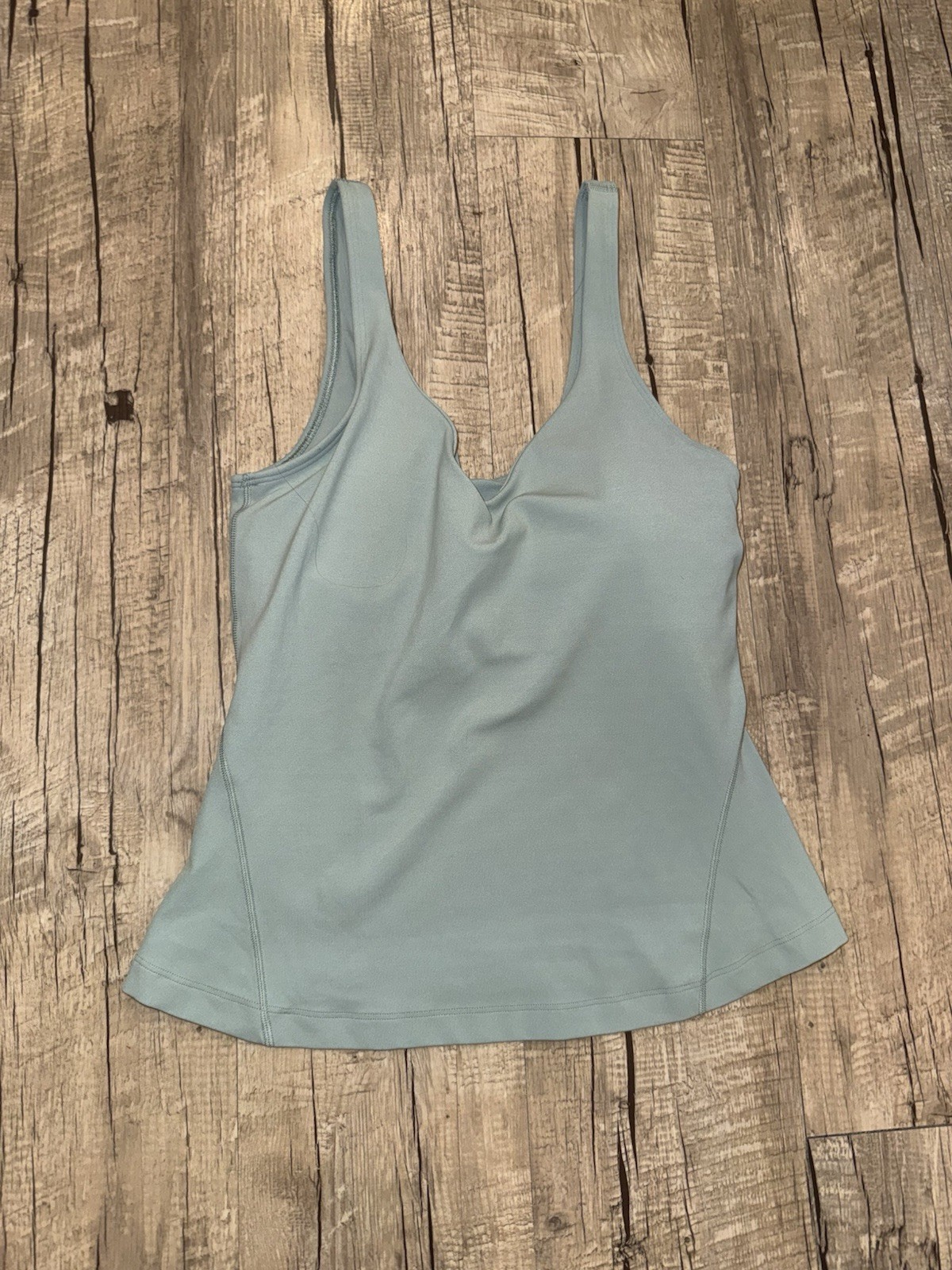 Lululemon Align Waist Length Cami Tank Top Built In Bra Size 4 Euc W/ Pads Green