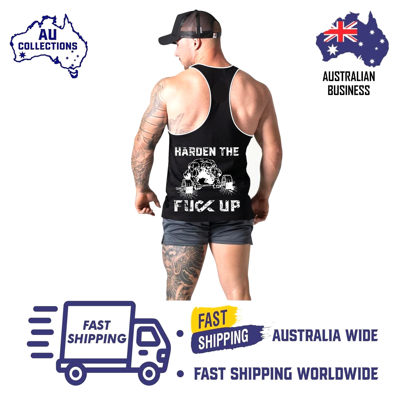 SUPER COMFY T BACK SINGLET , TRAINING SINGLET , STRINGER SINGLET , FKUR GENETICS