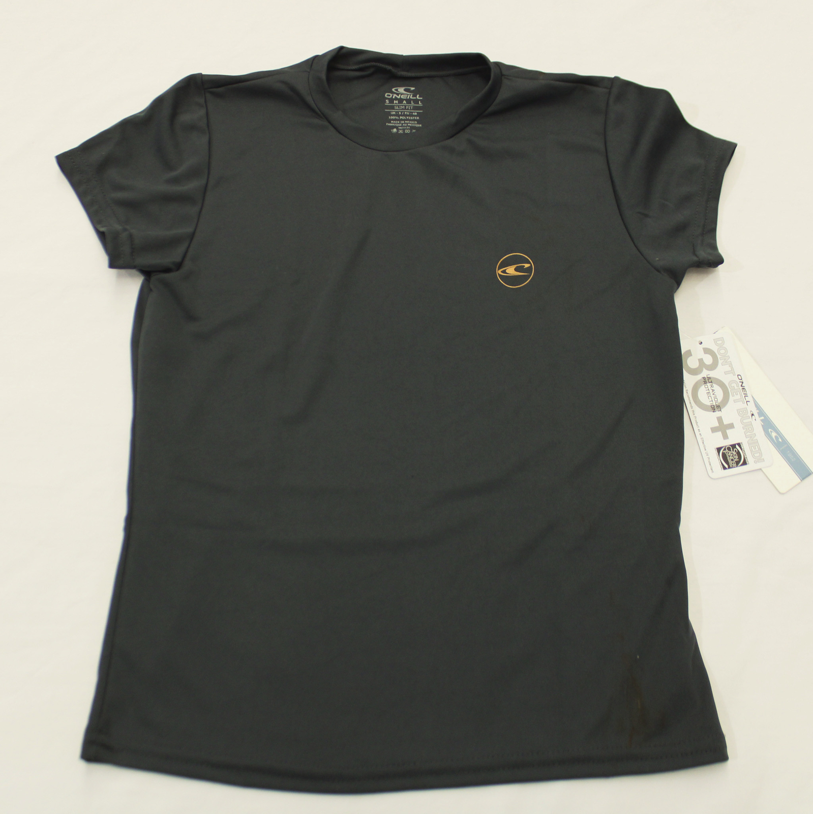 O’Neill Women’s Basic Short Sleeve Slim Fit Sun Shirt JM3 Graphite Small NWT