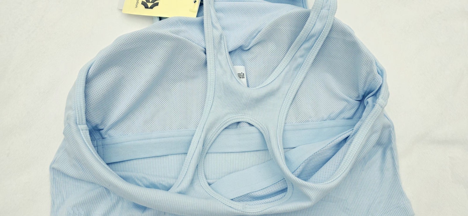 All in Motion NWT Ribbed Racerback Soft Padded Cropped Tank Blue Size M
