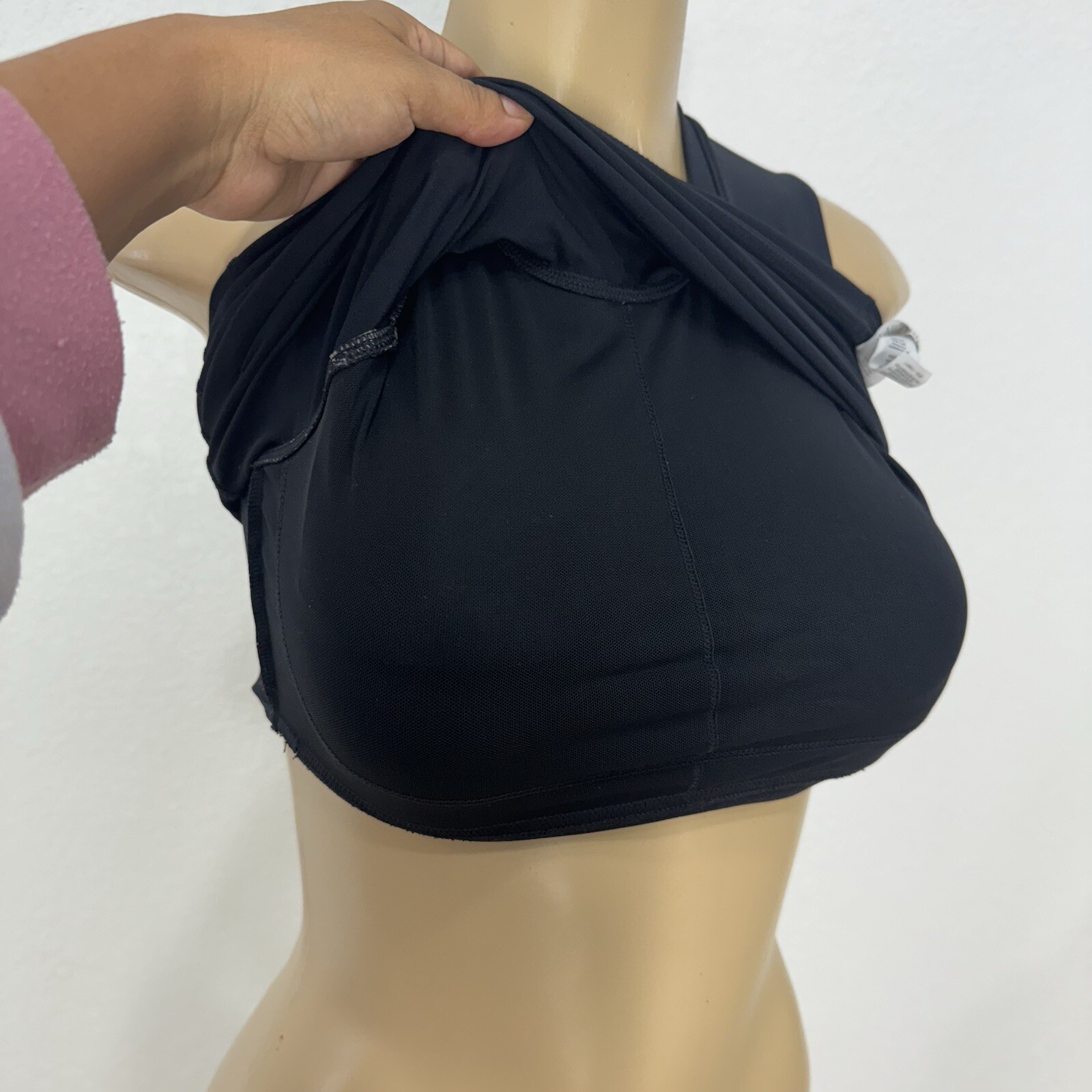 MPG Black Lined Thin Padded Crop Cami Gym Sport Bra Womens Size S Casual Top