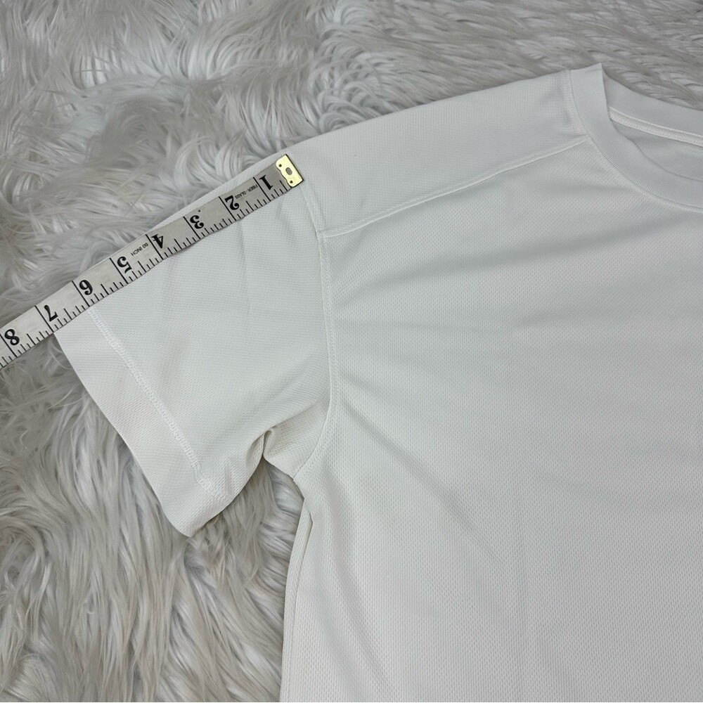 Everlane Perform White Recycled Polyester Boxy Cropped Short Sleeve Tee Large