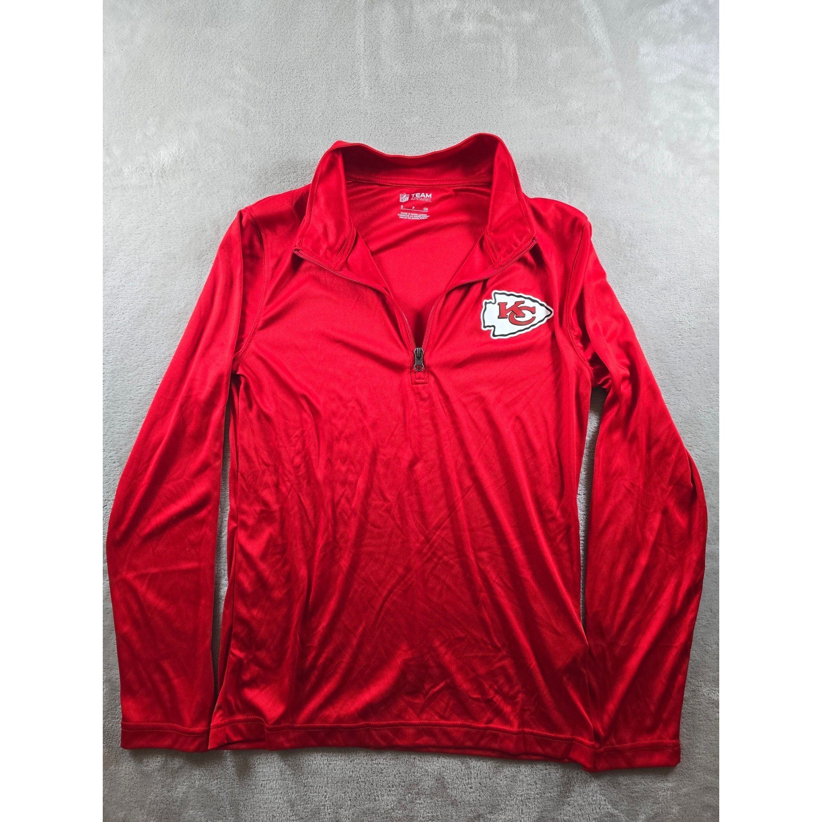 Kansas City Chiefs 1/4 Zip Pullover Women Small Red NFL Team Apparel Athletic