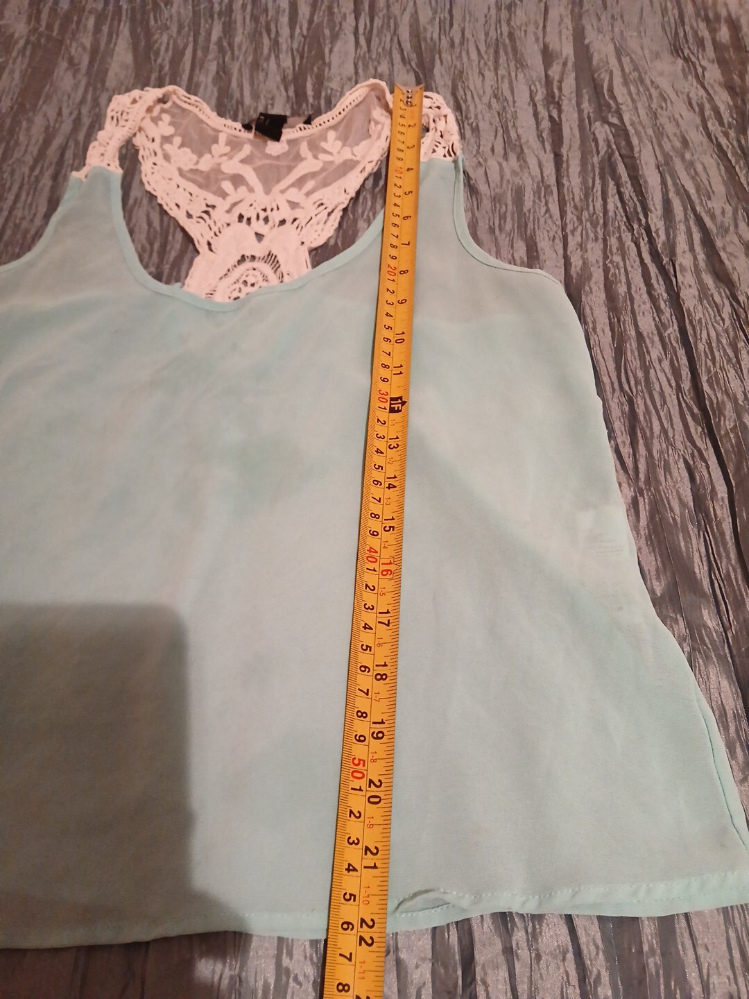 Forever 21 Tank Women Junior Ocean Blue Green Sexy S Or M Embroidery Blouse Top