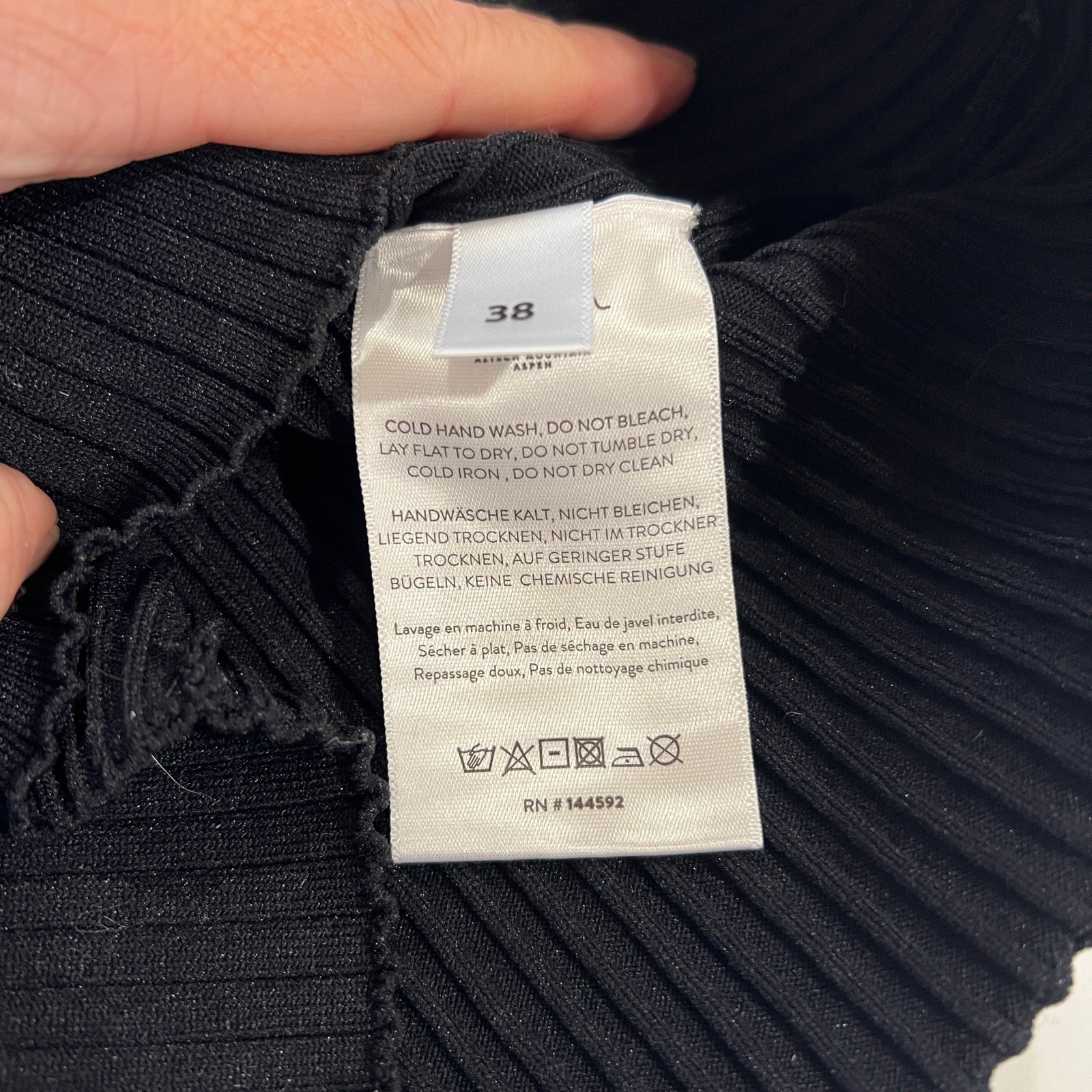 Aztech Aspen Ski base ribbed turtleneck black small EU 38 apres designer