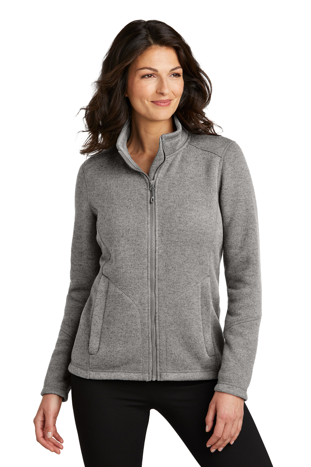 Port Authority L428 Womens Long Sleeves Arc Sweater Fleece Jacket