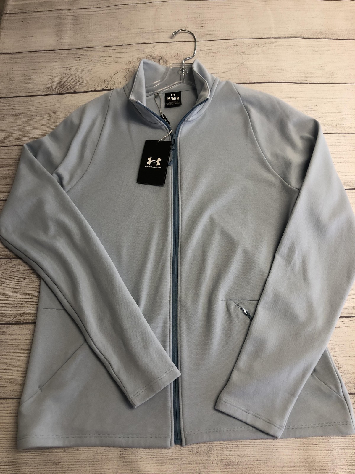 Under Armour Golf Jacket Womens Medium Blue Full Zip Lightweight Performance