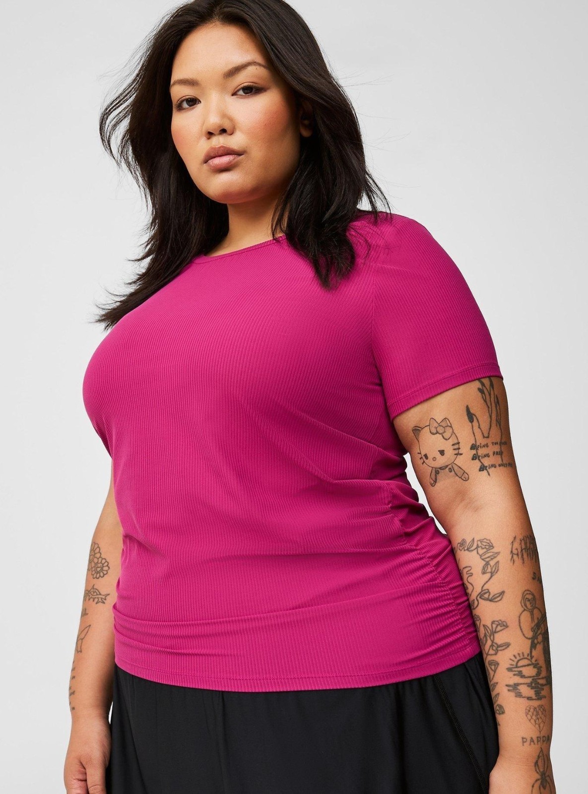 TORRID Active 2 Women’s Performance Core Rib Short Sleeve Cinch Side Active Tee