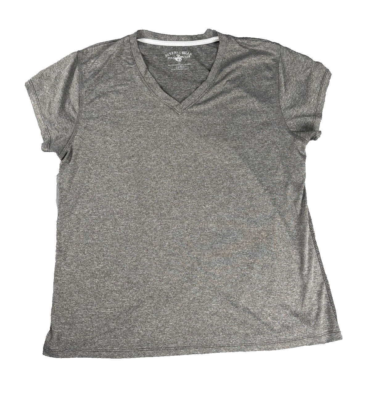 Beverly Hills Polo Club Gray Dri-FIT Top Short Sleeve Athletic Womens XL