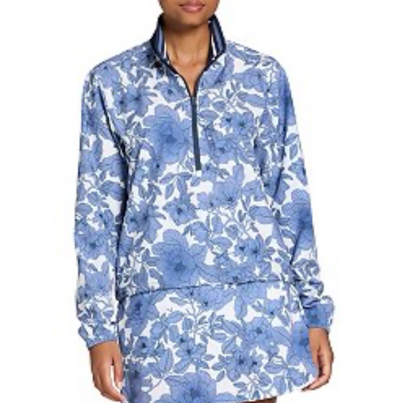 Walter Hagen Performance 11 Woven 1/4 Zip Pullover Women’s XXL – Blooms Mid Blue