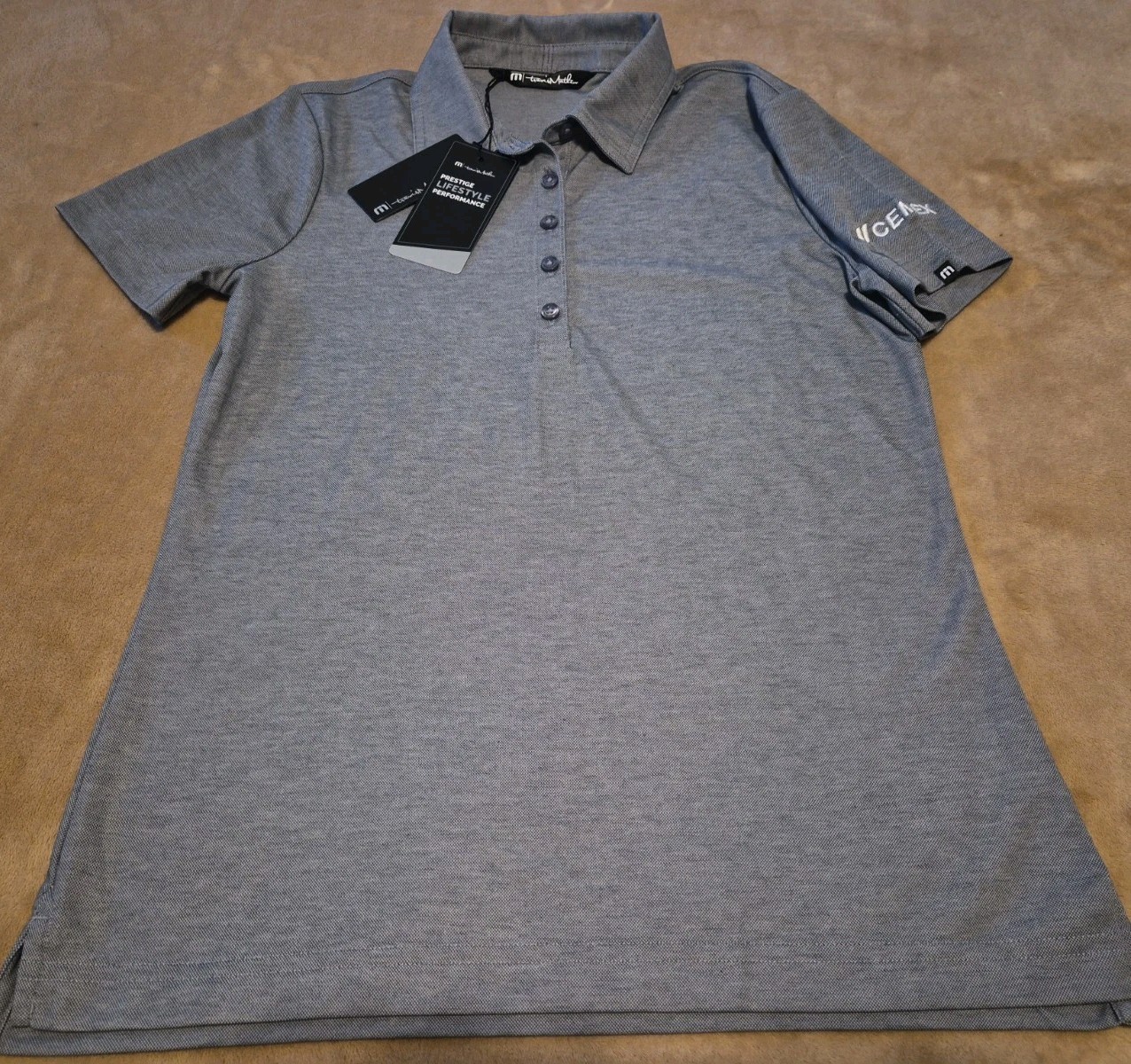 NEW Travis Mathew Prestige Performance womens polo shirt SMALL Gray