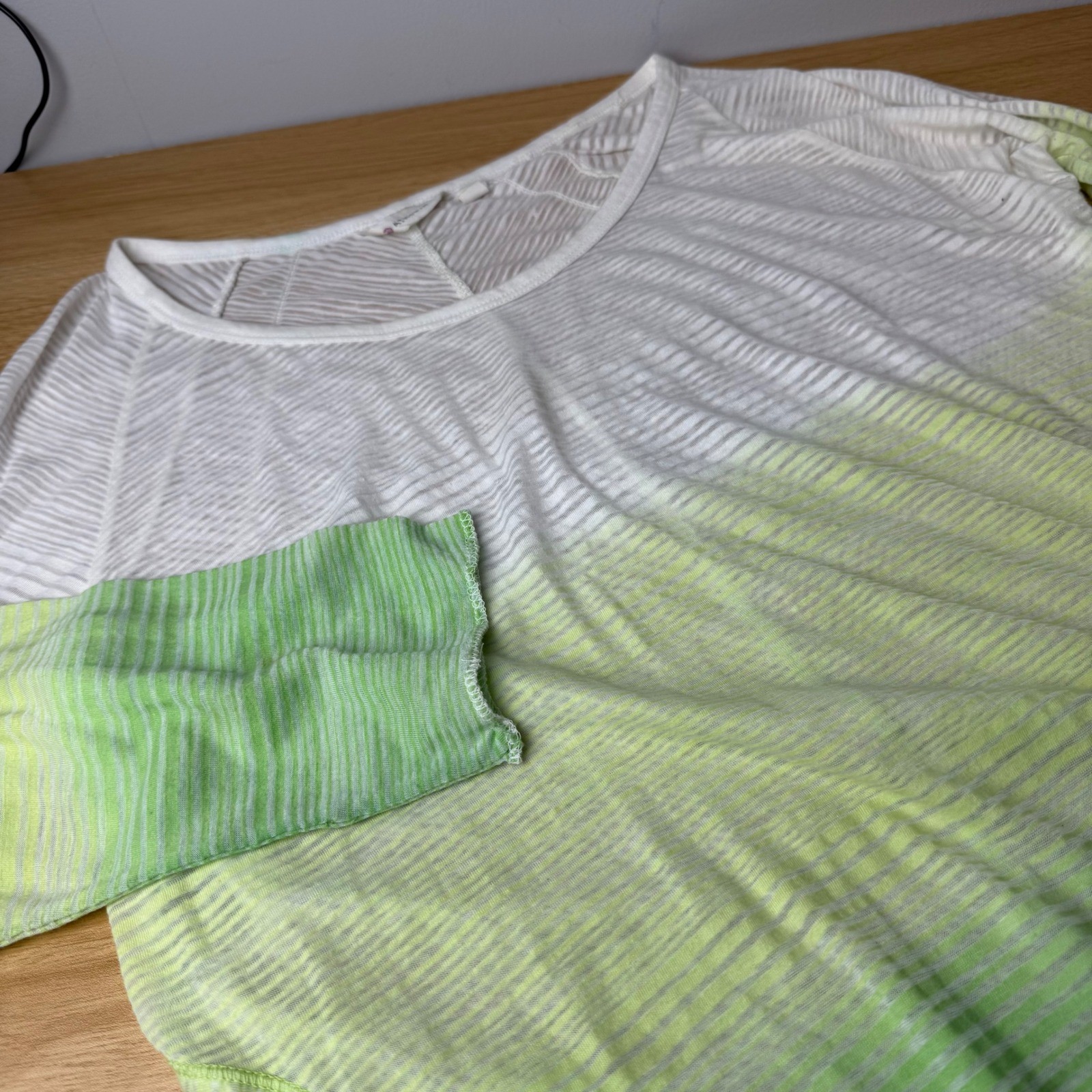 Athleta Womens Tunic Top Size LT Burnout Dip Dye Ombre Long Sleeve Breathable
