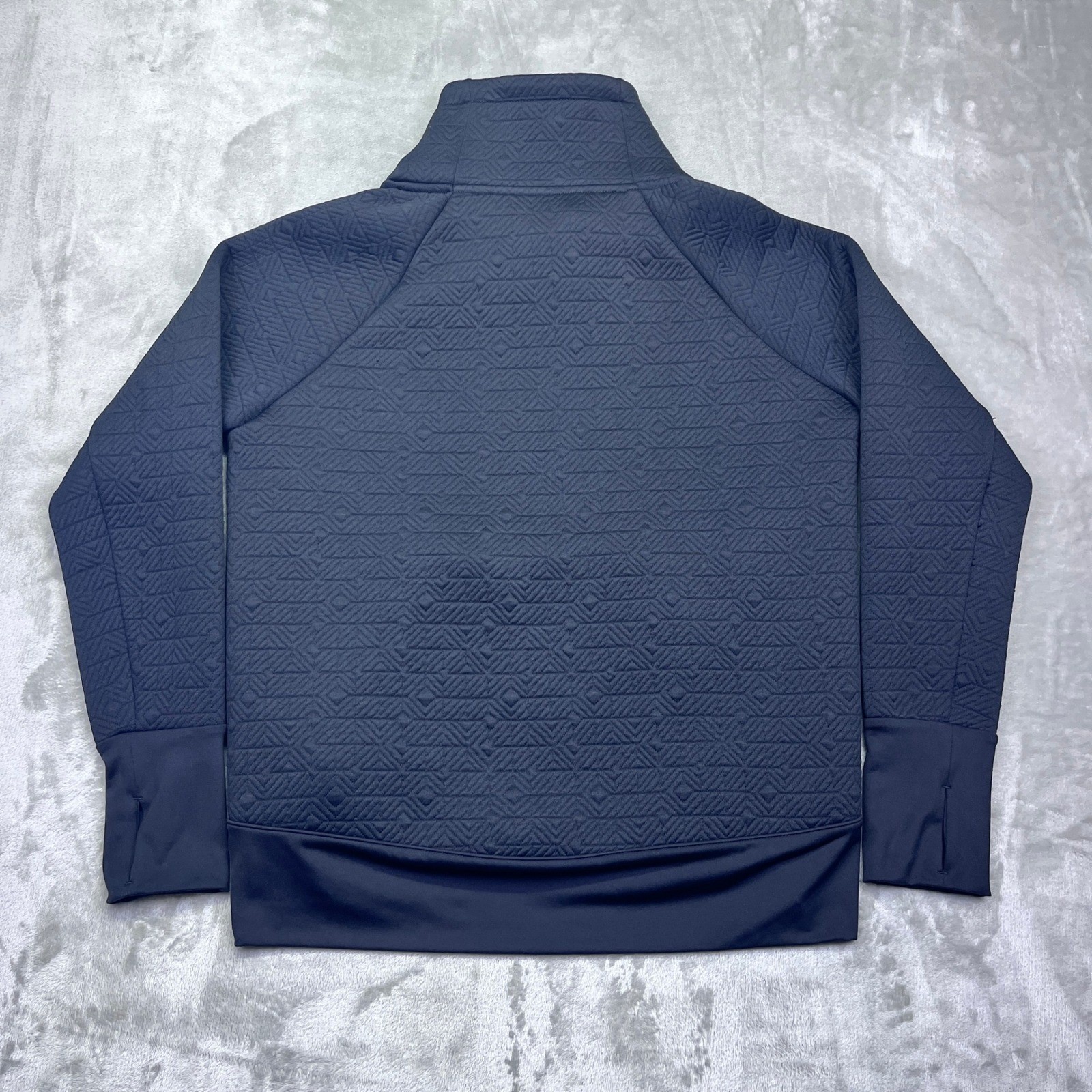 Athleta Jacquard Elevation Jacket Quilted Funnel Neck Pullover Thumbhole Sz S