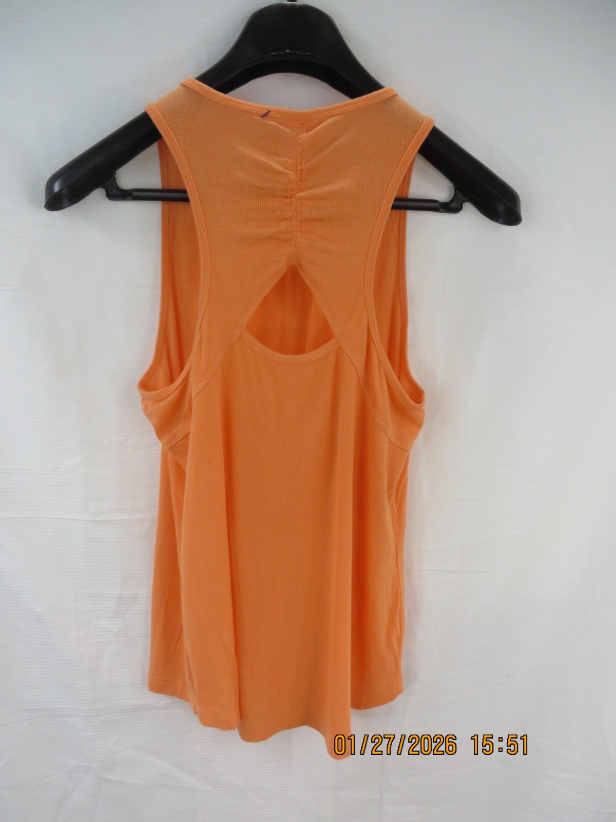 AVIA SZ M (8-10) Rayon/Spand NWOT Peach Ruched Back Soft Active Tank Top Shirt
