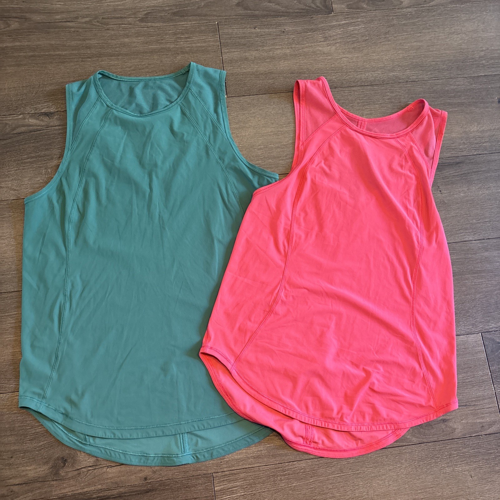2 Lululemon Sculpt Tanks Pink Green Lot 2 S/M Small Medium Yoga Gym Walking