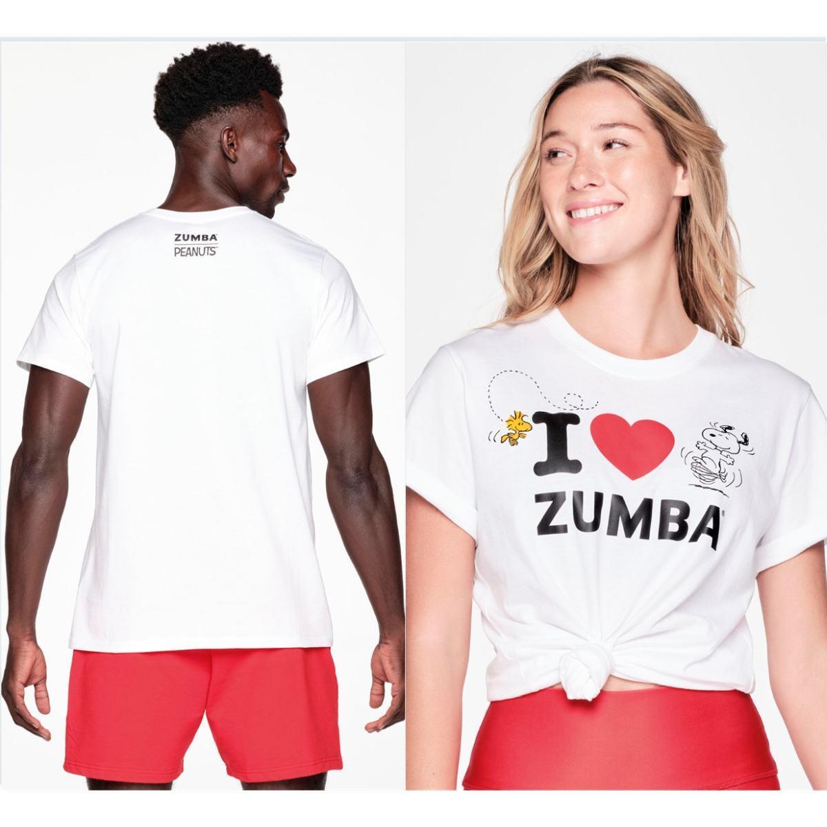 Zumba X Peanuts Love Unisex Tee – White ~ XS/S, M/L, XL/XXL ~ New!