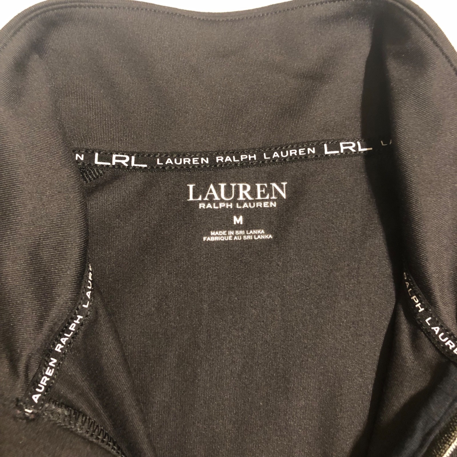Lauren Ralph Lauren Active Pullover LRL Women’s M Stretch Black 1/2 Zip Top EUC!