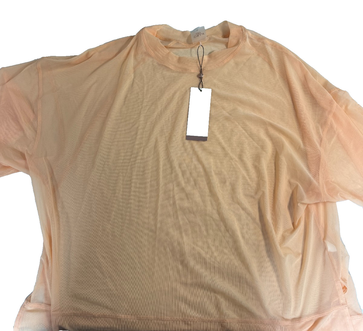 CALIA Women’s Oversized Mesh Tee Sherbet Short Sleeve Size Large Peach NWT