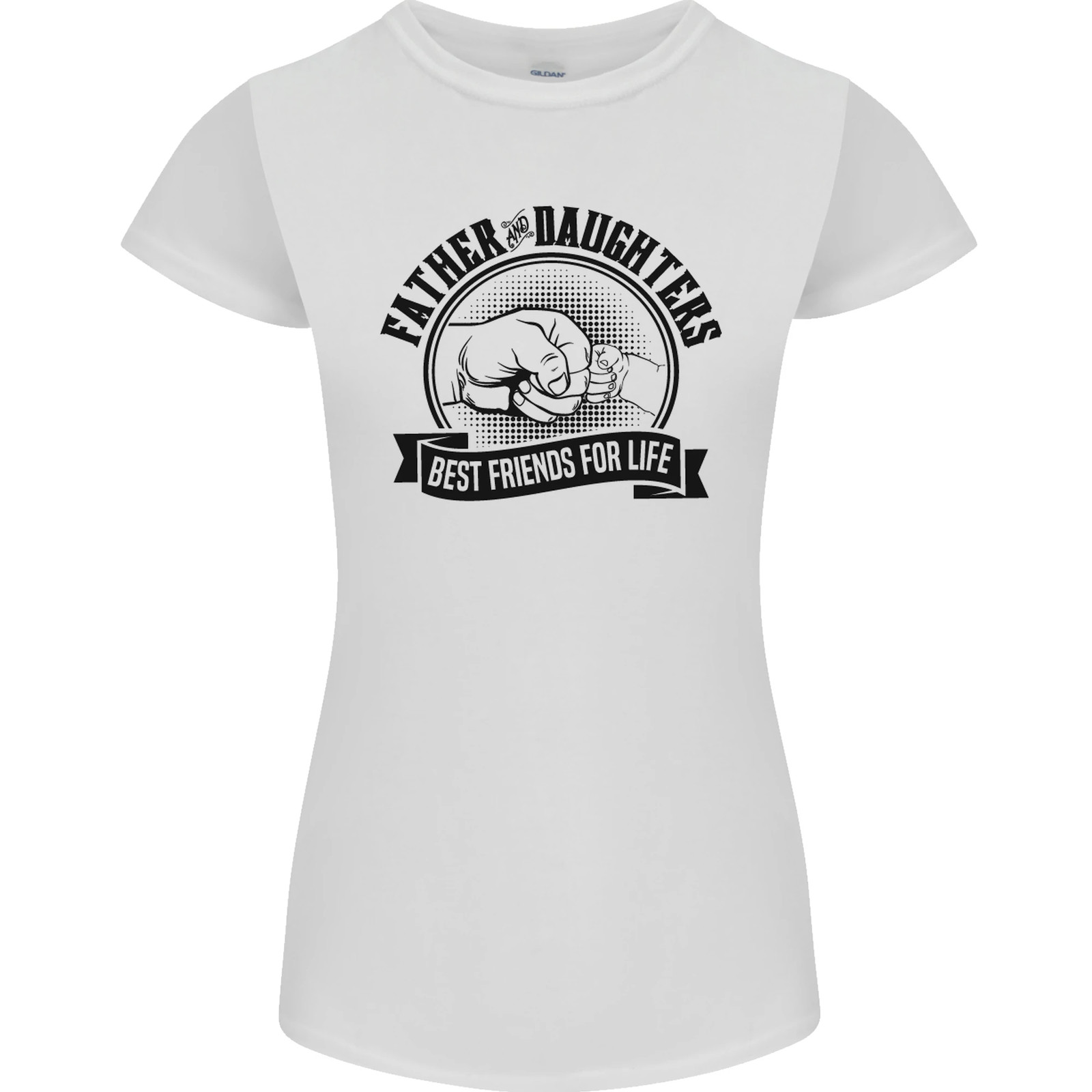 Father & Daughters Best Friends Fathers Day Womens Petite Cut T-Shirt