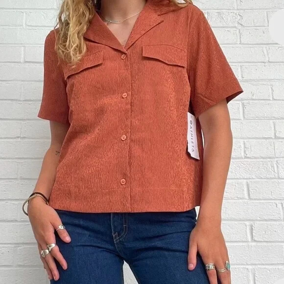 Athleta Echo Top-Copper-Size M-NWT