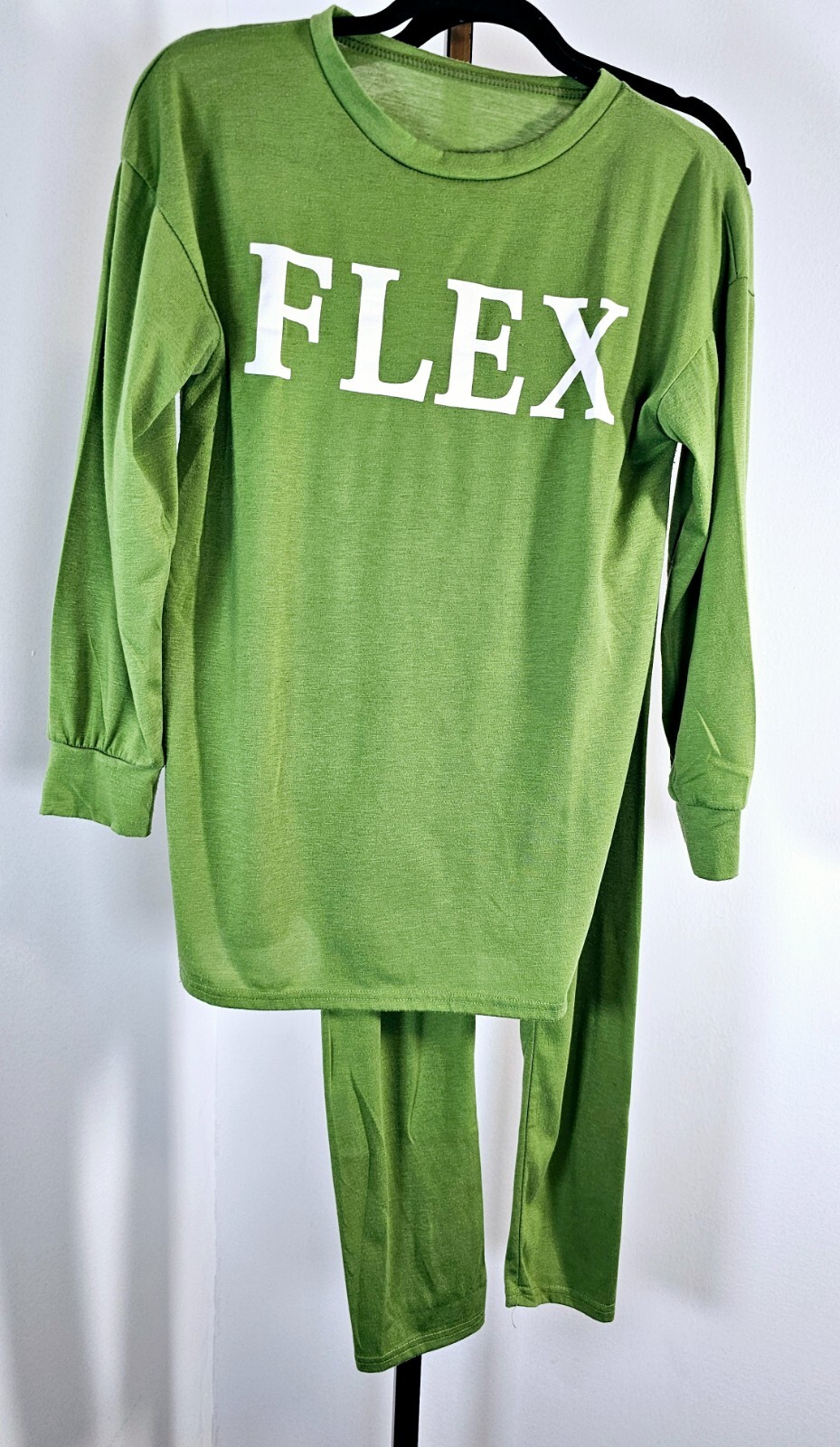 Women’s FLEX AthleisureTwo Piece Long Sleeve Casual Two Piece Set – Green – SZ M