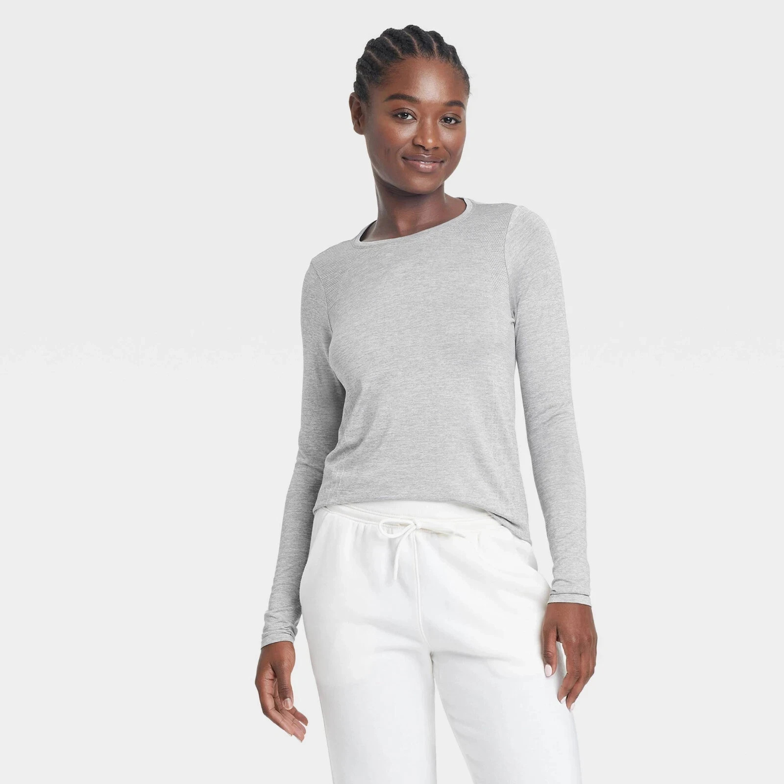 All In Motion Women’s Seamless Long Sleeve Top Heathered Gray Size Medium