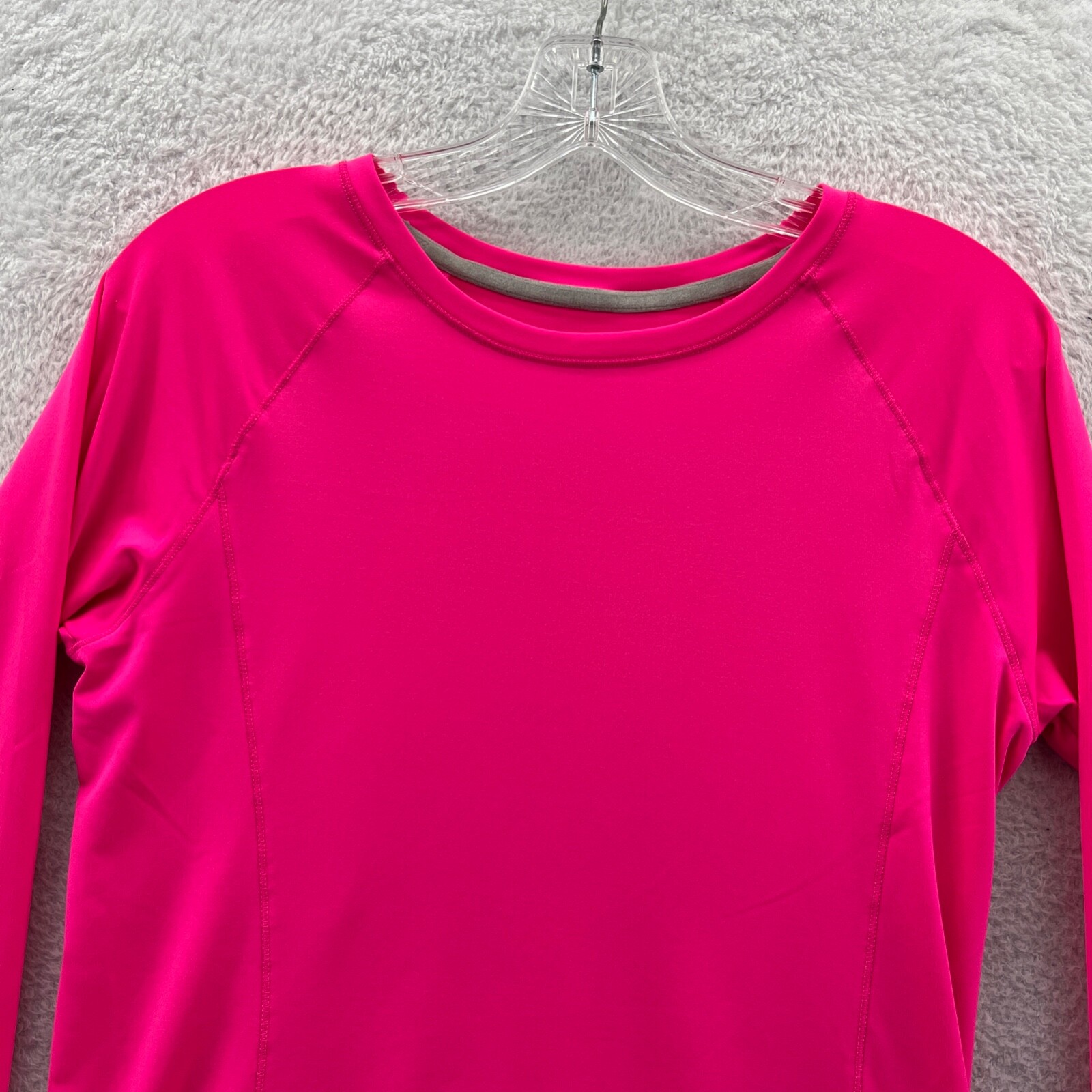 Reel Legends Shirt Womens Size Small Pink Athletic Long Sleeve Gym Running Fish