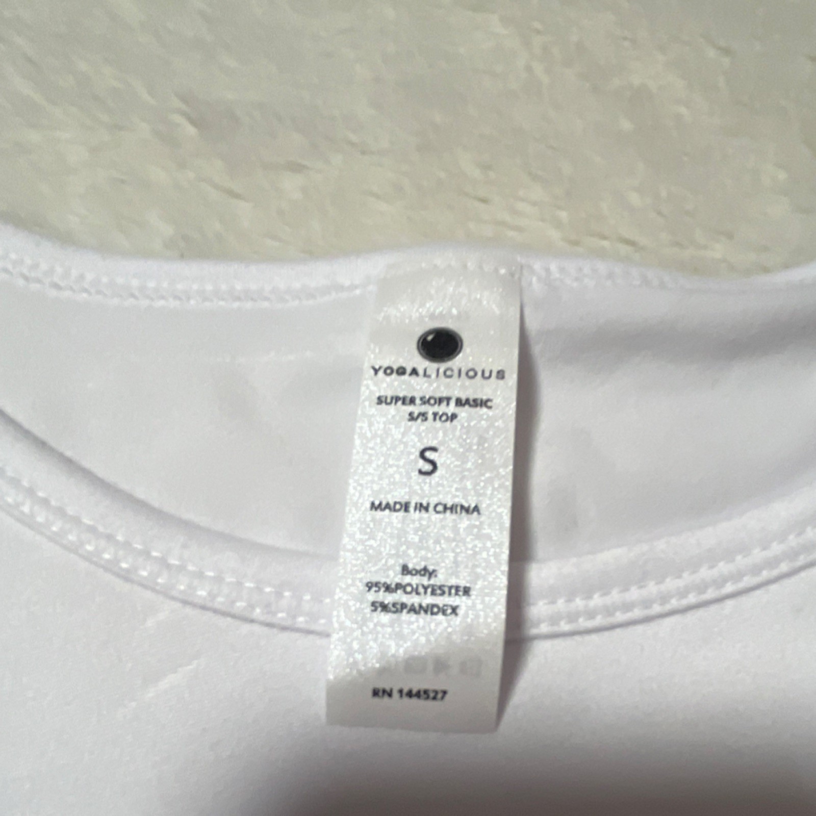 Yogalicious Super Soft Basic White Short Sleeve Crew Neck T-Shirt Size S