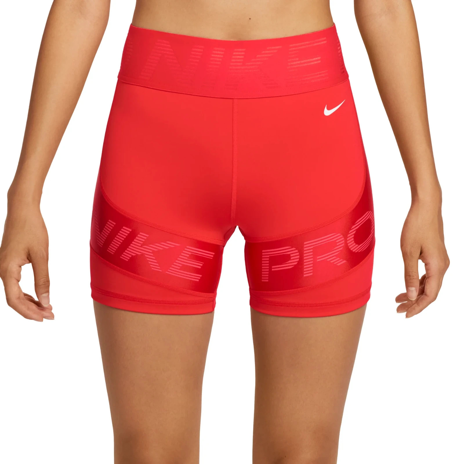 NIKE PRO SCULPT FIRM DRI FIT WOMEN 5″ TRAINING HIGH RISE SHORTS RED#HV2366-NWT