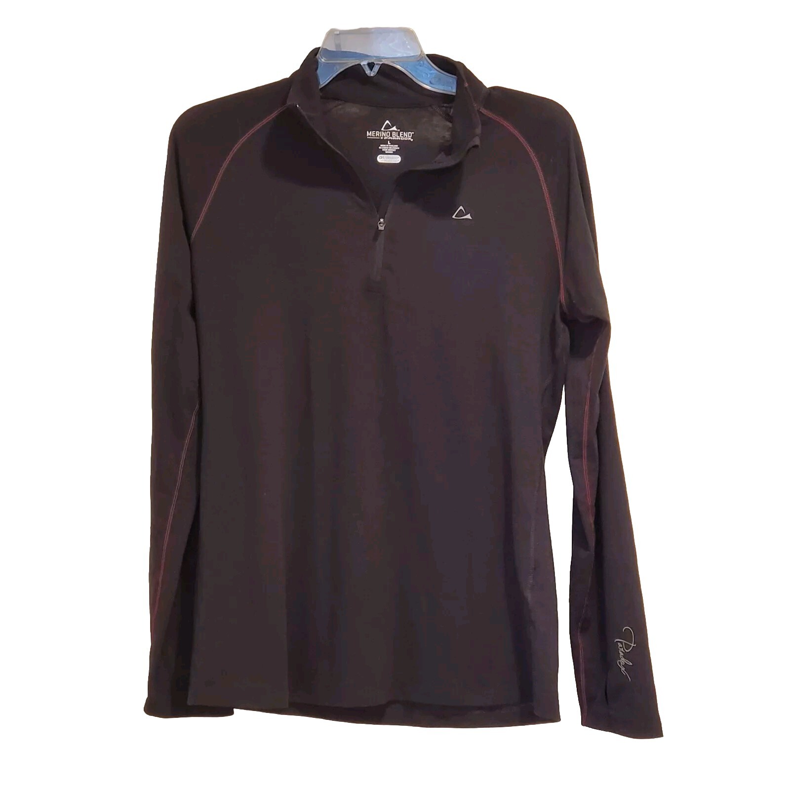 Merino Blend by Paradox Black Top Women’s Size Large 1/4 Zip Polyester Wool VGUC