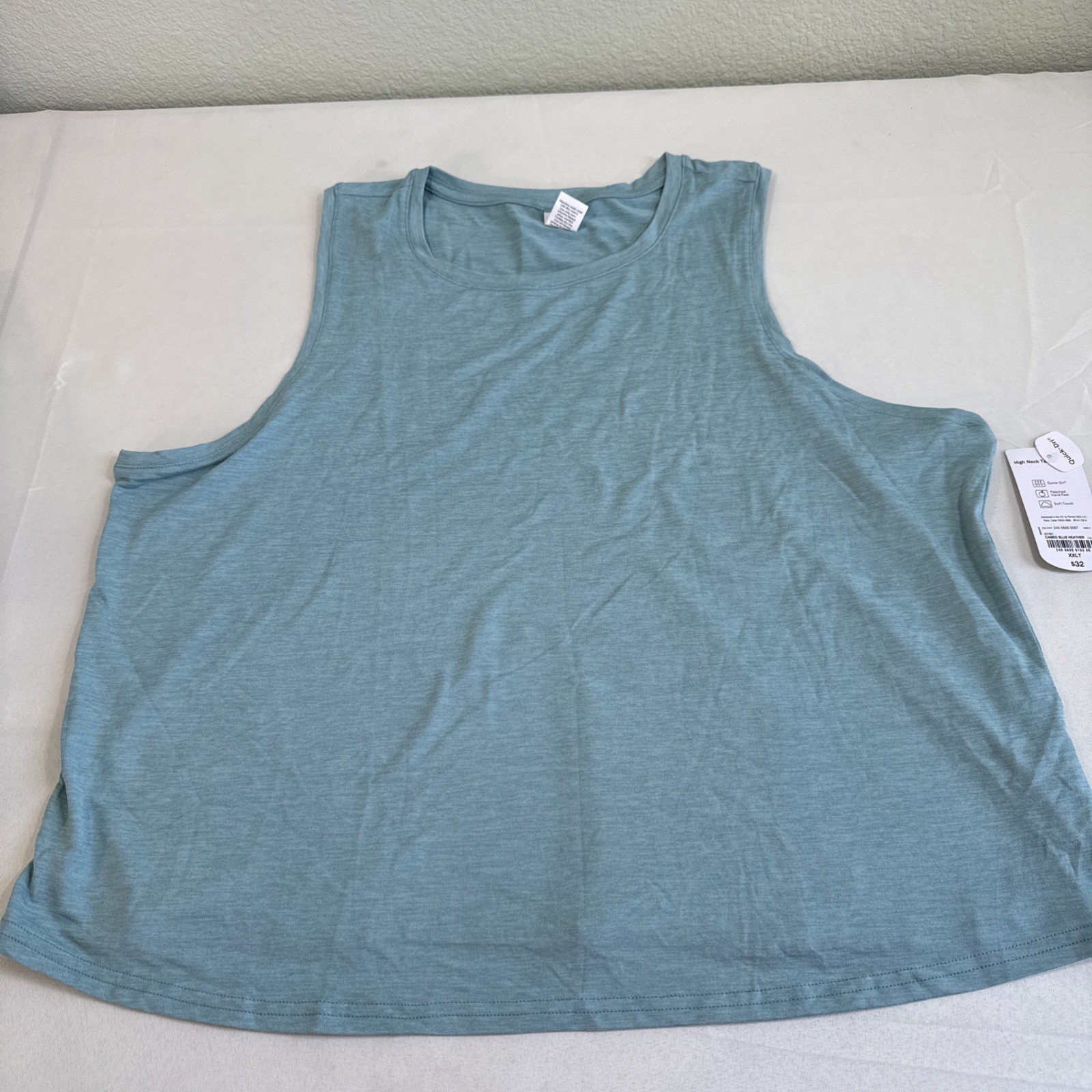 Xersion Women’s High Neck Tank XXLT Blue/Green Quick Dry Soft Touch