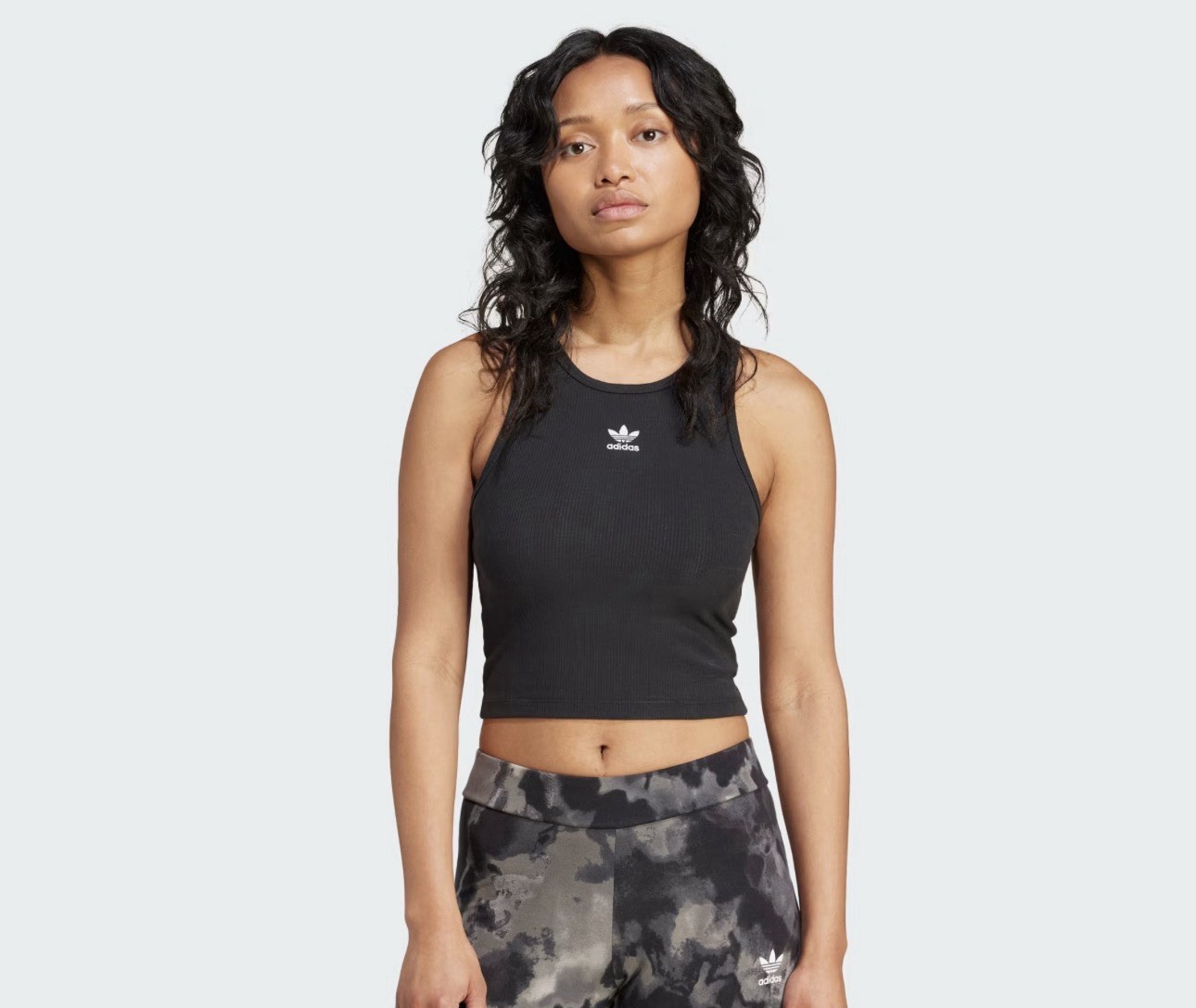 Adidas ESSENTIALS RIBBED Cropped TANK TOP Large