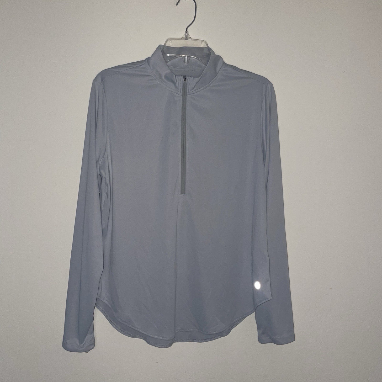 Baleaf Light Grey Long Sleeve Zip Up Thumb Loop Lightweight L Athletic Pullover