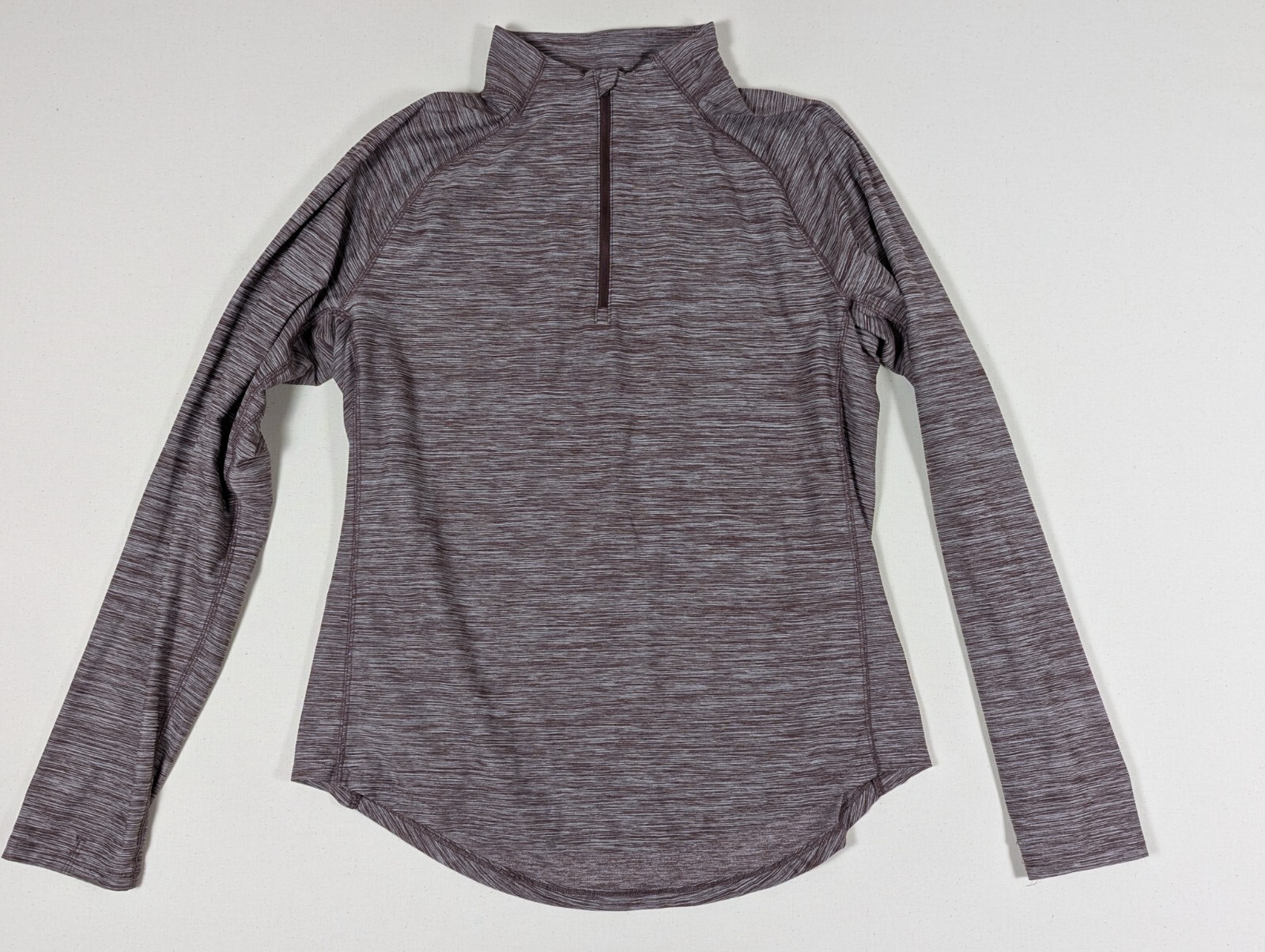 All in Motion Purple Gray Heather Long Sleeve 1/4 Zip Pullover Active Top Size L