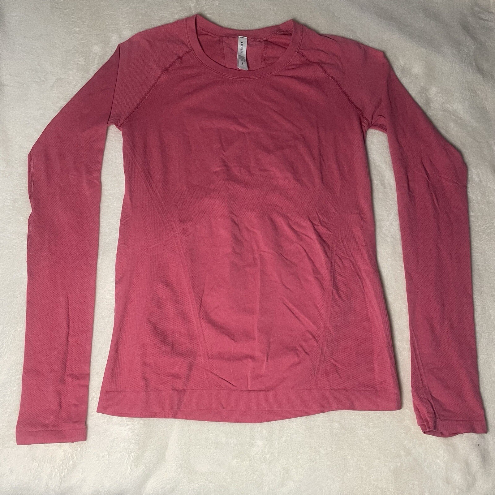 Athleta Shirt Womens Small Pink FORESTHILL Ascent Top 100% Nylon Long Sleeve