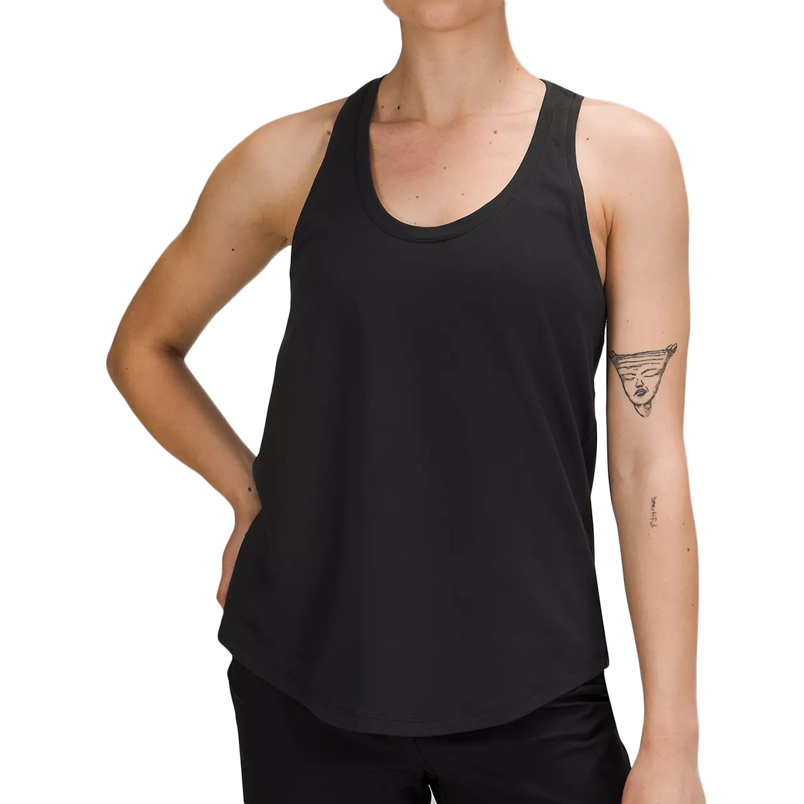 LULULEMON Love Tank Pima Cotton Blend Curved Hem Activewear Top – Size 10