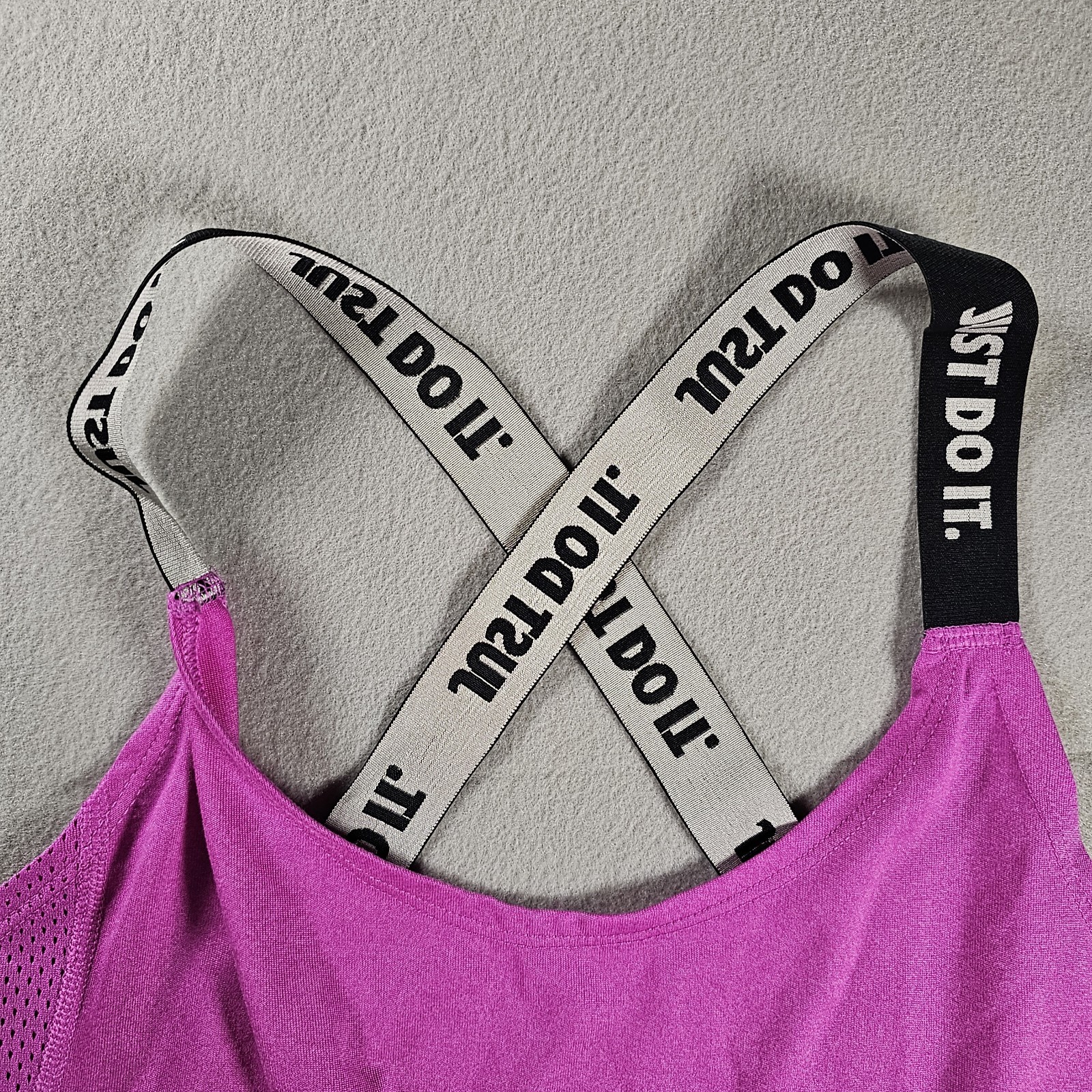 Nike Tank Top Womens Medium Pink Just Do It Strap Dri Fit Running Athletic Gym