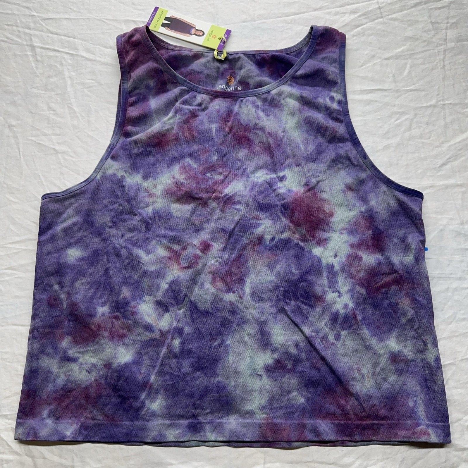 Tangerine Tank Top Womens XX-Large Purple Tie Dye Active Yoga Workout