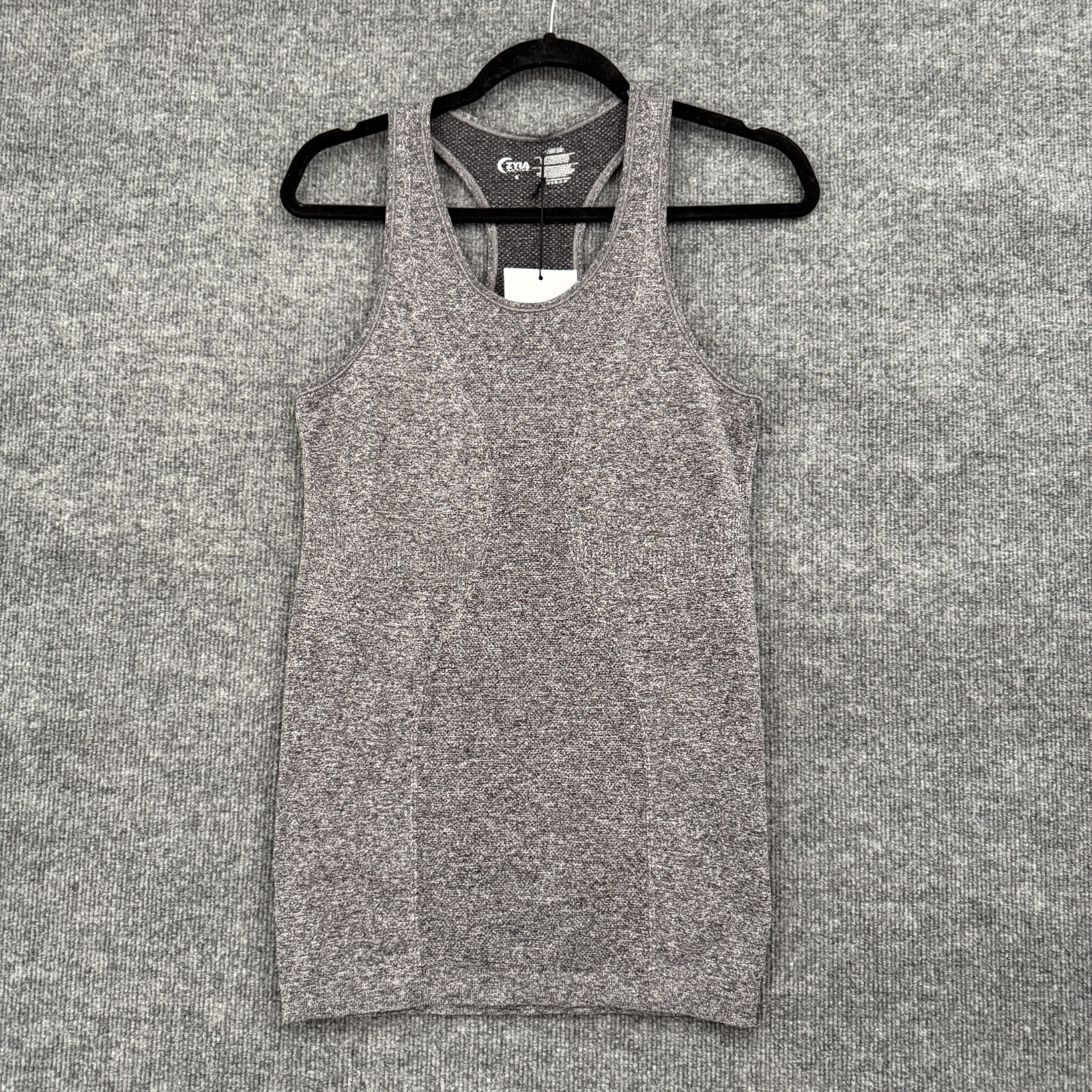 Zyia Active Copper Charged Tank Womens S Charcoal Heather Racerback Seamless