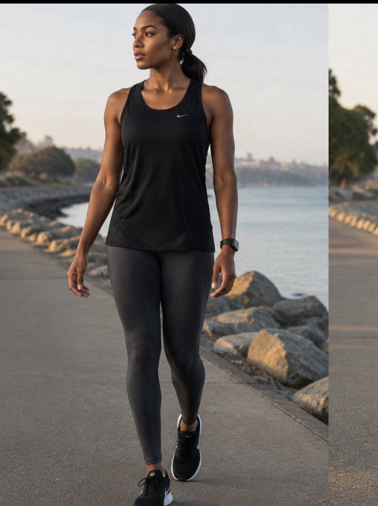 Nike Dri-FIT Women’s Black Racerback Tank Scoop Neck Breathable Lightweight M