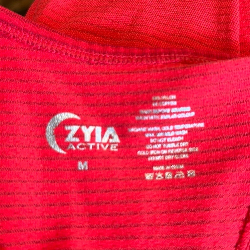 Zyia Active Red Copper Charged Athletic Tank Top Medium Fitness Workout