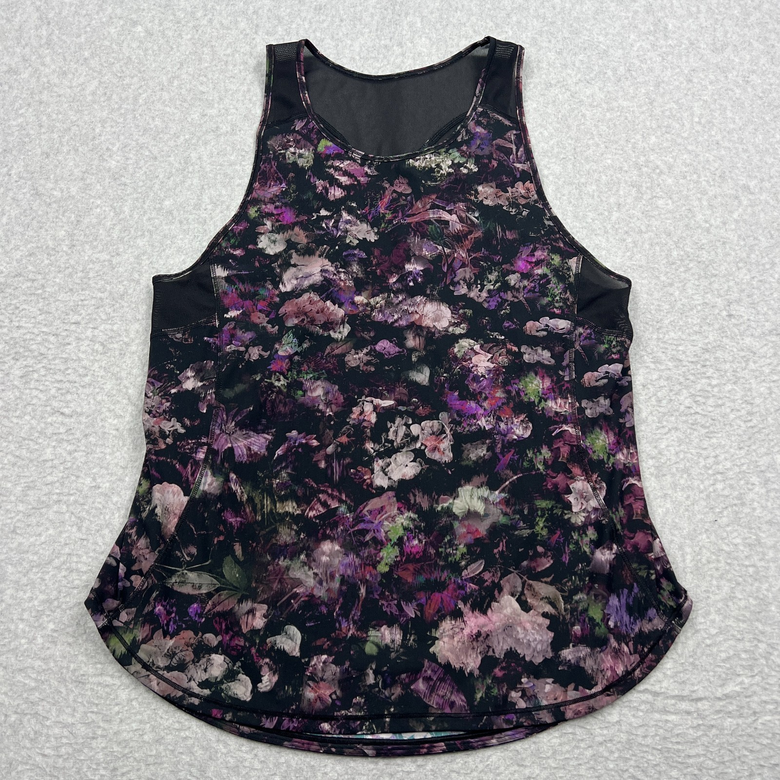 Lululemon Sculpt Tank II Women’s 8* Black Floral Multi Back Vent Yoga Top W1BHNS