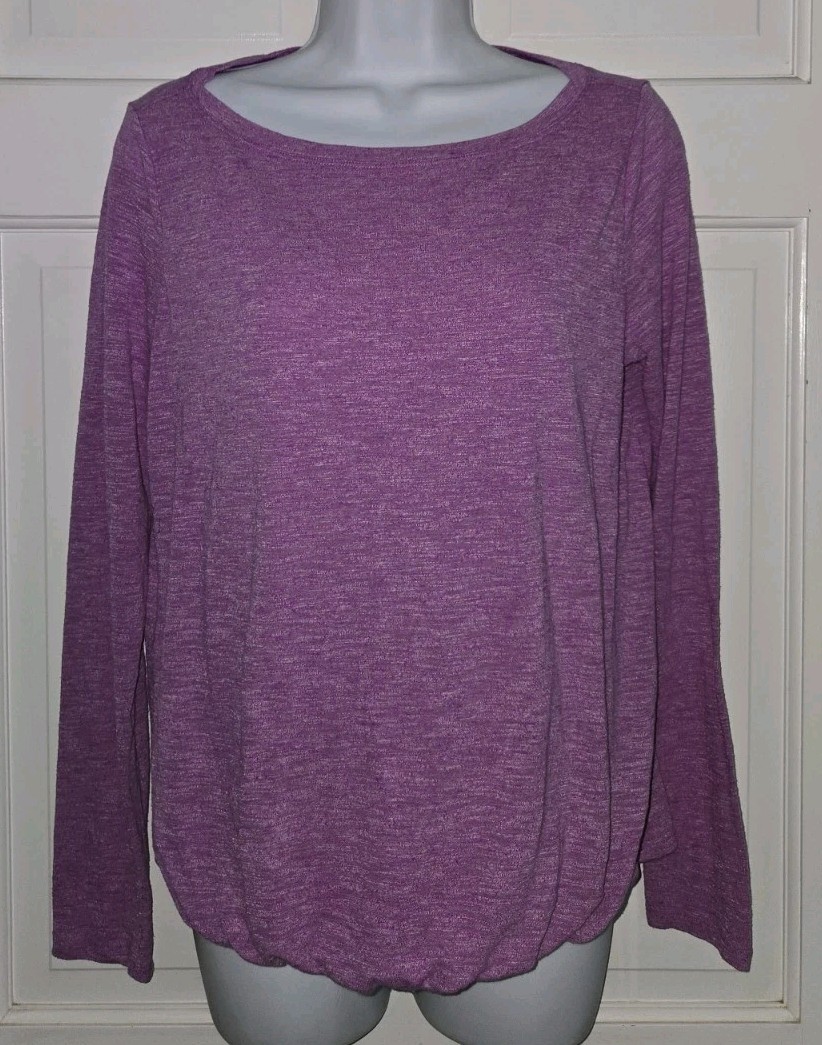 ATHLETA lavender Purple Heather Poly Blend Pullover Workout Activewear Top S