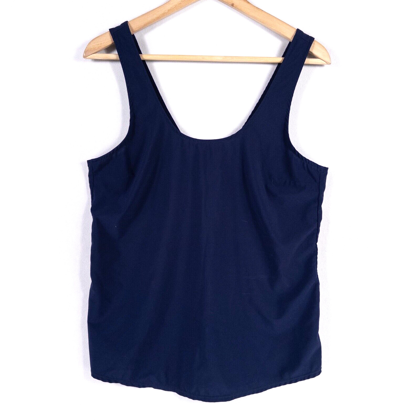 Zella Active Tank Top Women Sz Small Navy Blue Lightweight Woven Stretch Fitness