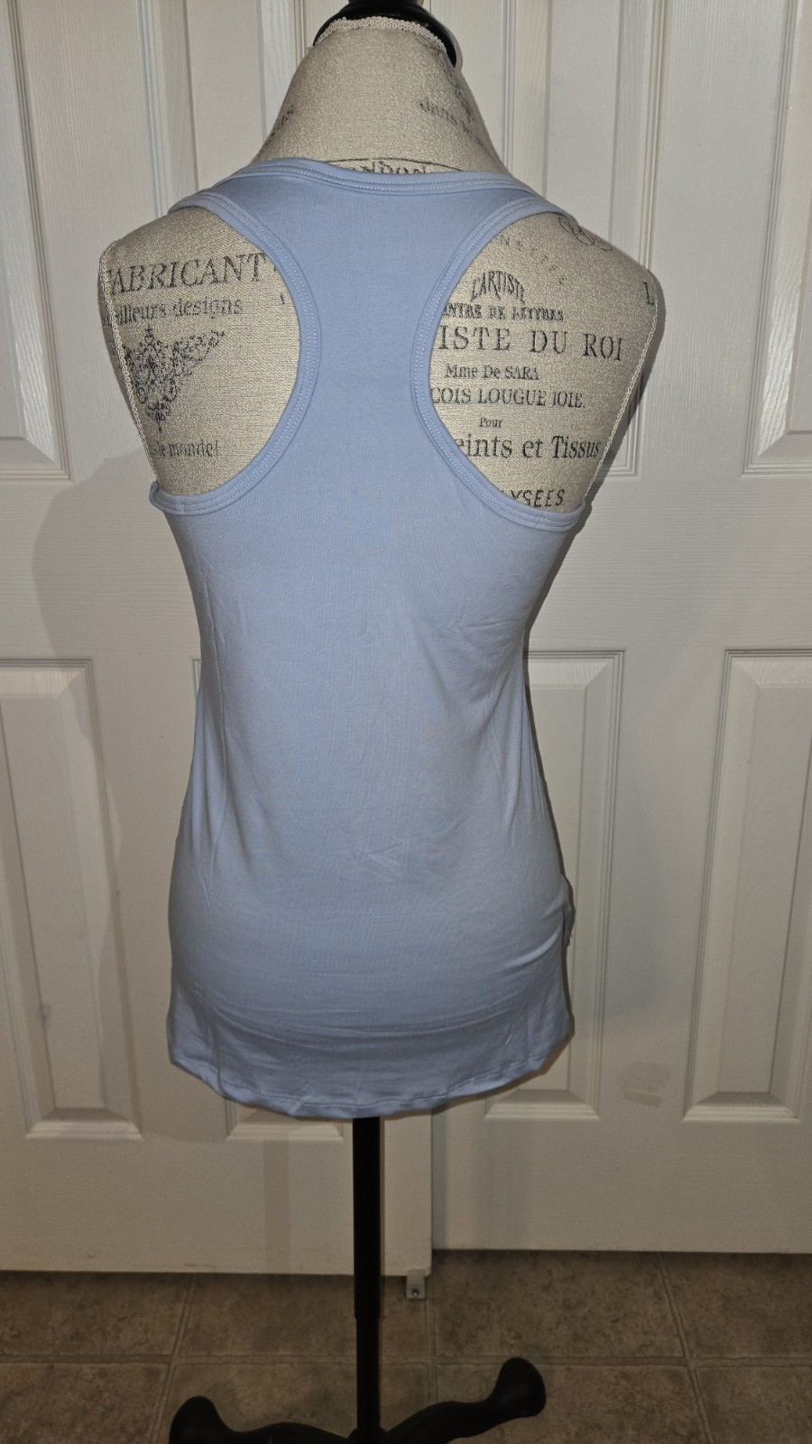 Sexy Basics Light Blue Racerback Tank Top Women’s M Stretch Scoop Neck