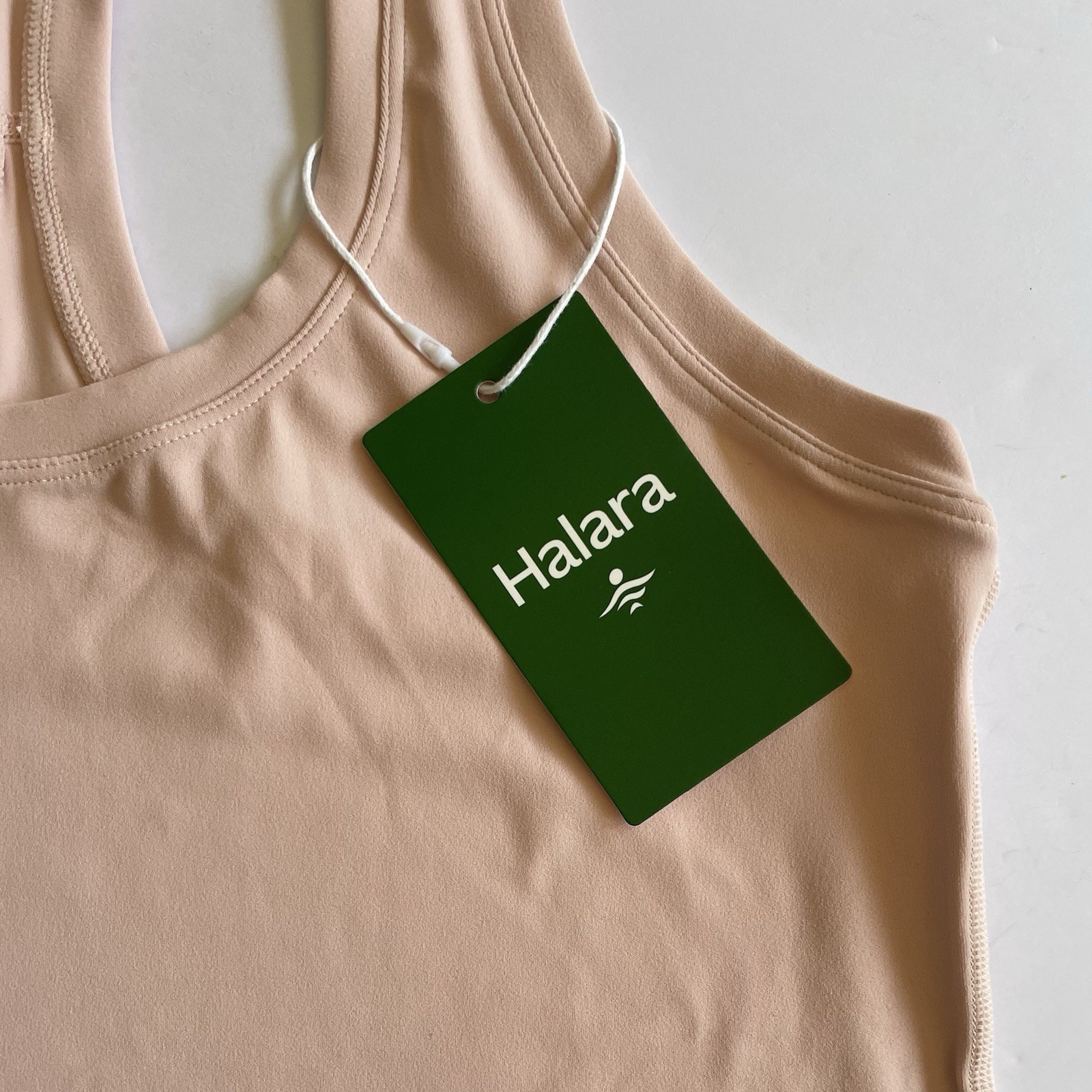 Halara Solid Stretchy U Neck Racerback Tank Top Pink Salt Woman’s Size Large