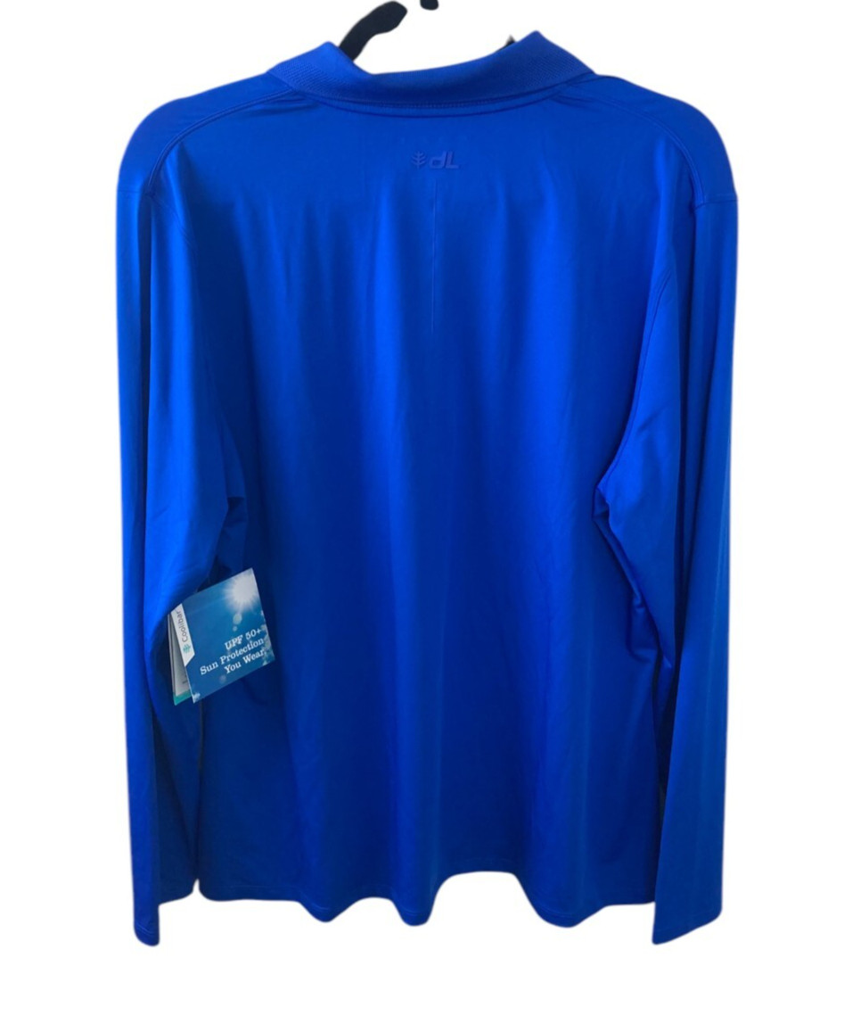 Coolibar NEW David Leadbetter Performance Pullover 1/4 Zip Golf UPF Blue XL