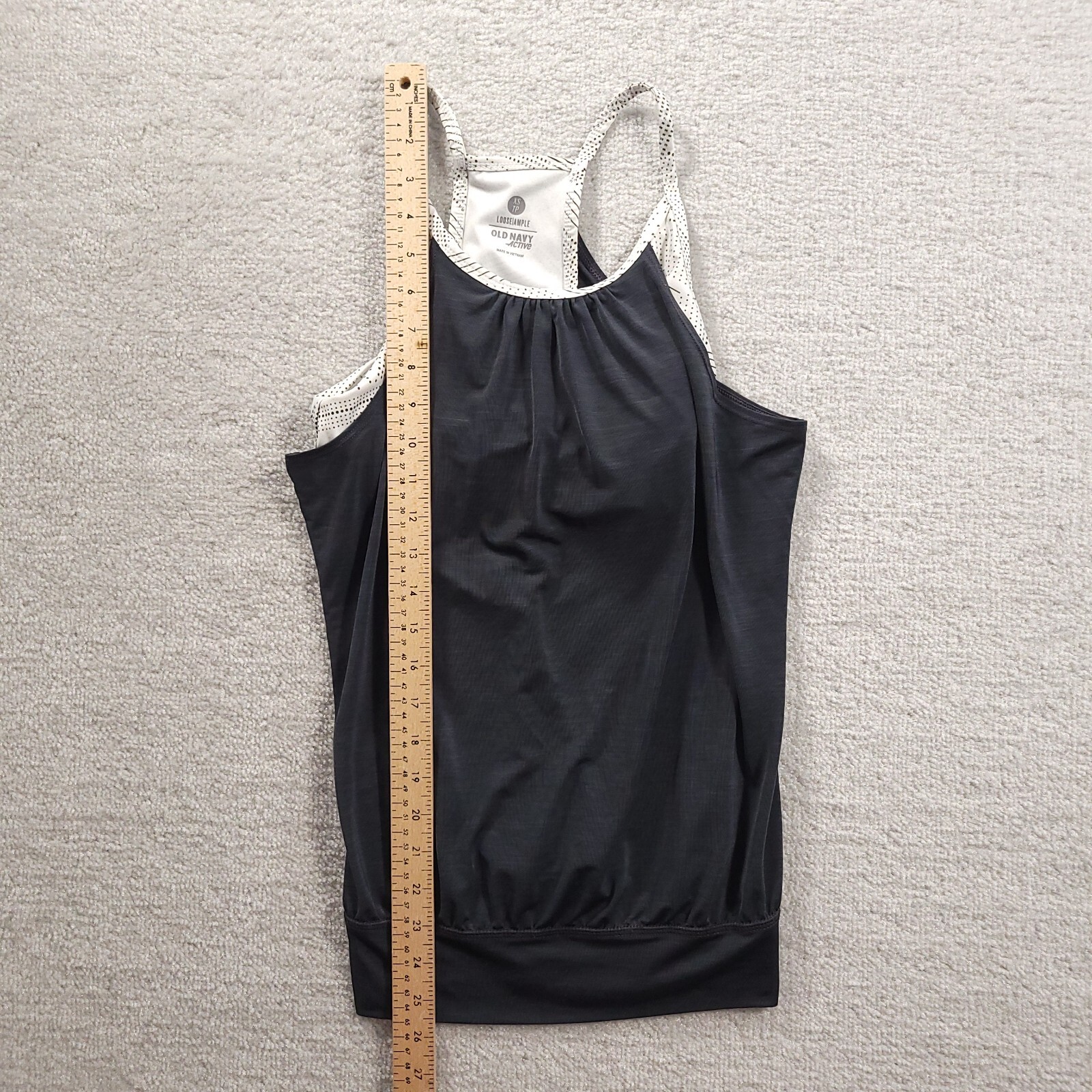 Old Navy Active “Loose Ample” Racerback Sport Bra Tank Top Shirt Gray Womens XS